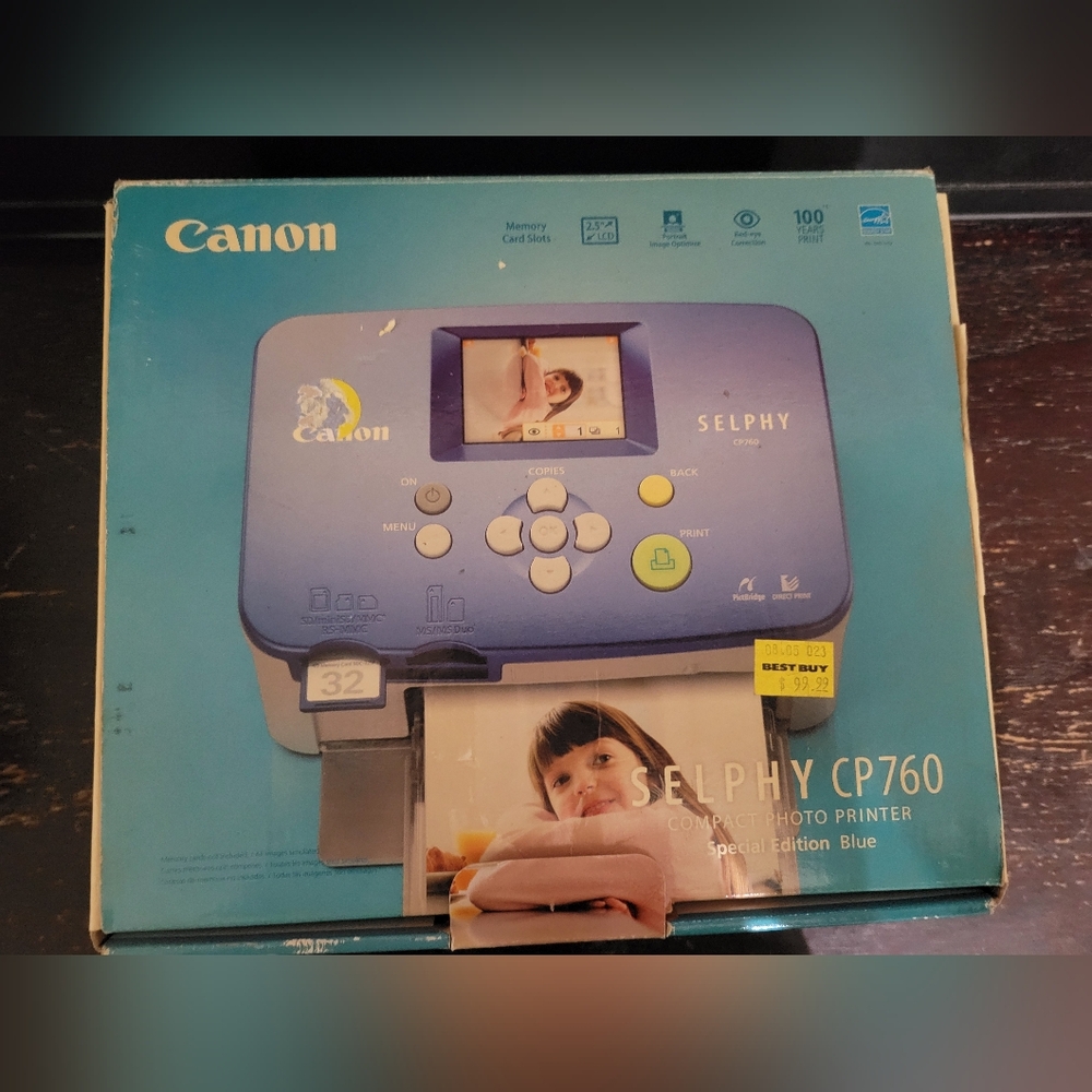 Canon Selphy CP760 Compact Photo Printer (Blue)